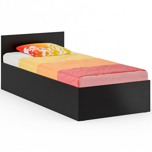 Стандарт Кровать 0900, цвет венге, ШхГхВ 93,5х203,5х70 см., сп.м. 900х2000 мм., без матраса, основание есть