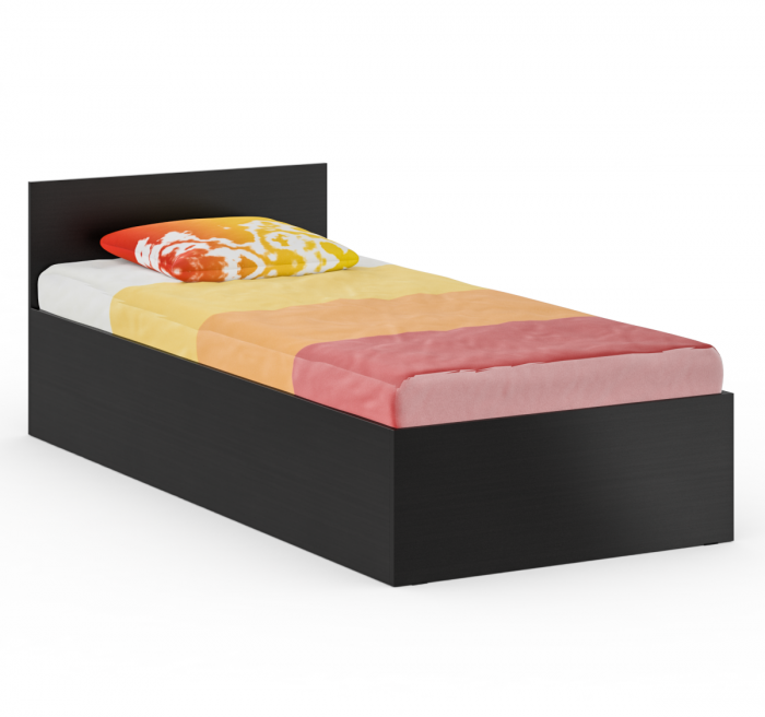 Стандарт Кровать 0900, цвет венге, ШхГхВ 93,5х203,5х70 см., сп.м. 900х2000 мм., без матраса, основание есть