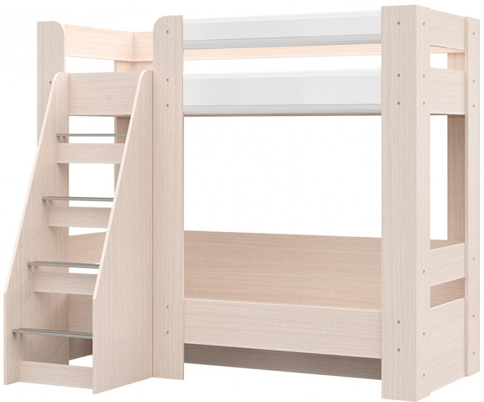 Симба кровать двухъярусная (1976*1700*1358) дуб белфорт/белый глянец