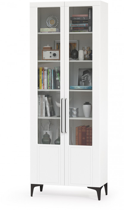 Валенсия Гостиная № 111, цвет ЛДСП белый шагрень/МДФ белый шагрень, ШхГхВ 301,4х38,4х225,2 см., универсальная сборка