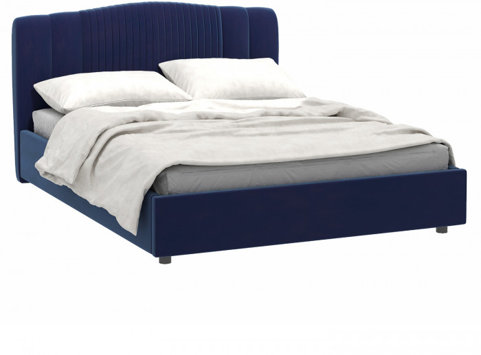 Кровать-12М с подъемным основанием 1400 темно-синяя