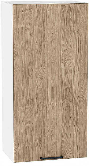 Кухонный гарнитур угловой Флэт-02, МДФ, 170×240 см, Белый/Натуральный дуб (Мрамор альпийский)