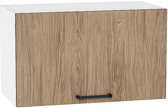 Кухонный гарнитур угловой Флэт-02, МДФ, 170×240 см, Белый/Натуральный дуб (Мрамор альпийский)