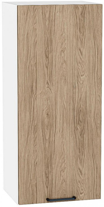 Кухонный гарнитур угловой Флэт-02, МДФ, 170×240 см, Белый/Натуральный дуб (Мрамор альпийский)