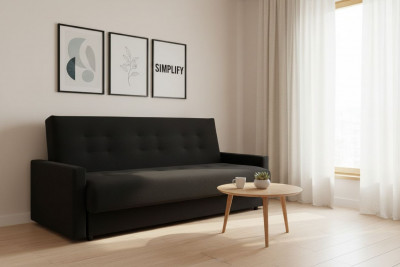 Диван-книжка Милан, 140х190, черный