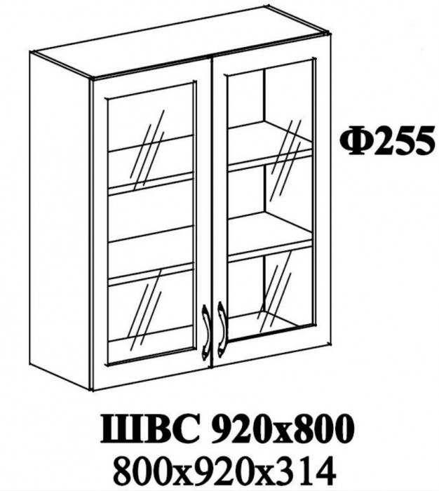 Ф-255 Мария (ШВС 920х800) МДФ графит