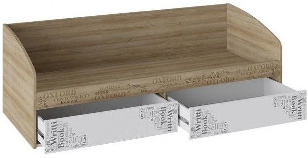 Оксфорд ТД-139.12.01 Кровать с 2 ящиками (Ривьера/Белый с рисунком)