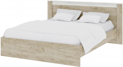 Кровать 160х200 "Адель" с настилом ДСП - Крафт серый/Крафт белый