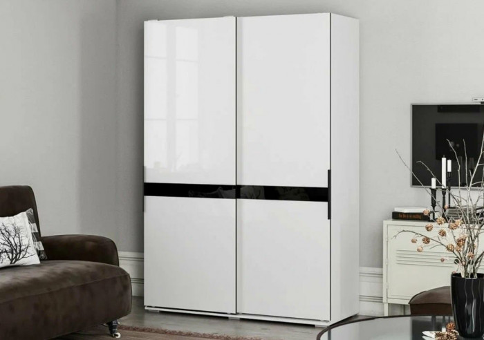 шкаф-купе Оскар 1,5м белый/глянец белый