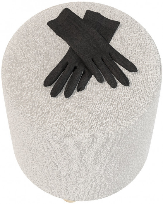 Банкетка 6-5137ТКШсв.серый Марта, цвет ткань светло-серая, ШхГхВ 36х36х46 см.(круглая банкетка на трёх ножках)