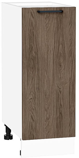 Кухонный гарнитур угловой Флэт-02, МДФ, 170×240 см, Белый/Коричневый дуб (Мрамор альпийский)