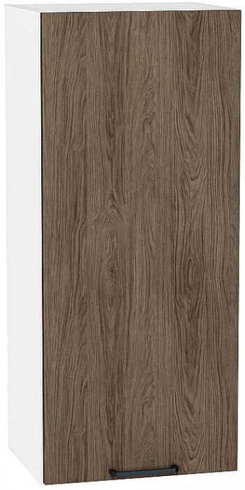 Кухонный гарнитур угловой Флэт-02, МДФ, 170×240 см, Белый/Коричневый дуб (Мрамор альпийский)