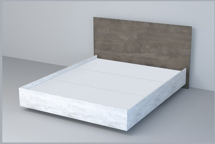 Кровать 1,4 арт.031 (ЛДСП) ЛН. (Дуб Крафт Золотой/Белый Глянец)