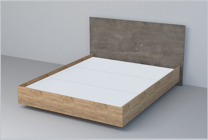 Кровать 1,4 арт.031 (ЛДСП) ЛН. (Дуб Крафт Золотой/Белый Глянец)