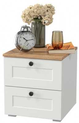 Остин 16.152 Тумба прикроватная, белый шагрень/дуб крафт золотой