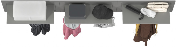 Остин 15.12 Вешалка + 15.12 Вешалка + 15.12 Вешалка, цвет серый графит, ШхГхВ 239,1х29,6х39,7 см.