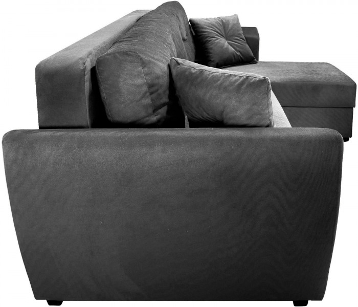 Диван УГЛОВОЙ Амстердам велюр черный 160 НПБ