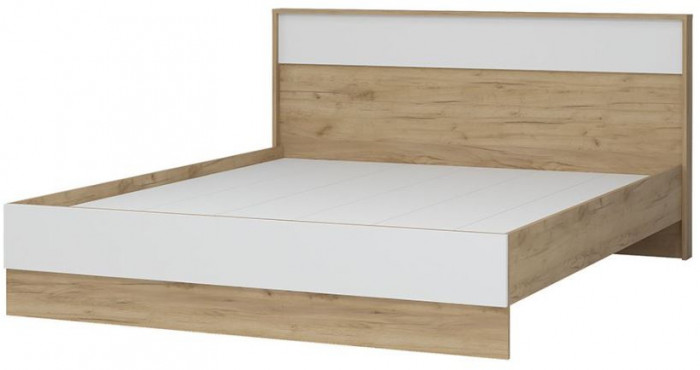 ИРИС КР-03 Кровать 1,6х2,0 (1670х900х2090) дуб крафт золото/белый