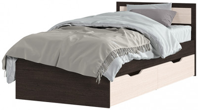 ГАРМОНИЯ КР 608 кровать с ящиками (0,952х0,78х2,032) венге/белфорт