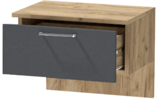 Тумба приставная "Иннэс-7", Крафт золотой/Графит