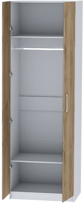 Шкаф двухдверный №1 "Иннэс-7" - Белый/Крафт золотой