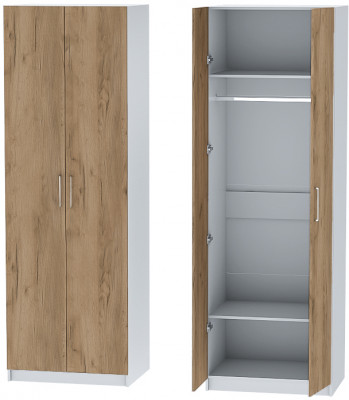 Шкаф двухдверный №1 "Иннэс-7" - Белый/Крафт золотой