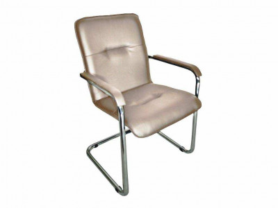 Кресло Леда хром/ к/з бежевый