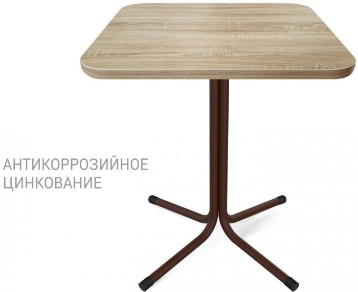 Стол Sheffilton SHT-TU7-1/60/60 ЛДСП корич.муар(цинк)/черный/дуб сонома (корич.муар(цинк)/черный/дуб сонома)