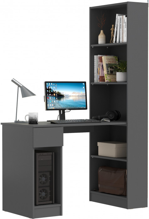 Лайт Шкаф комбинированный 10.01 (письменный стол), тёмно-серый