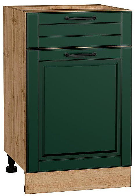 Кухонный гарнитур Дублин-01, МДФ, 190 см, Вотан/Особый зеленый (Сонома)