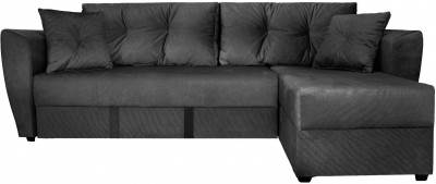 Диван-кровать угловой Амстердам Люкс, 160х200, еврокнижка, независимый пружинный блок, велюр, черный