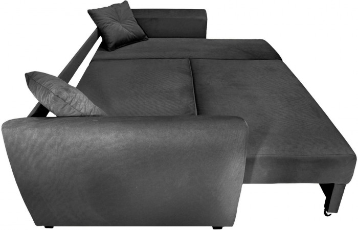 Диван-кровать угловой Амстердам Люкс, 160х200, еврокнижка, независимый пружинный блок, велюр, черный