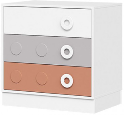 ТУРБО КМ 01 комод с ящиками (750х750х497) корпус белый/шарли кашемир/терракота/белый супермат
