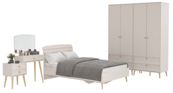 Афина Спальня 17-1200, цвет кашемир серый, сп.м. 1200х2000 мм., б/м, основание есть - фанера