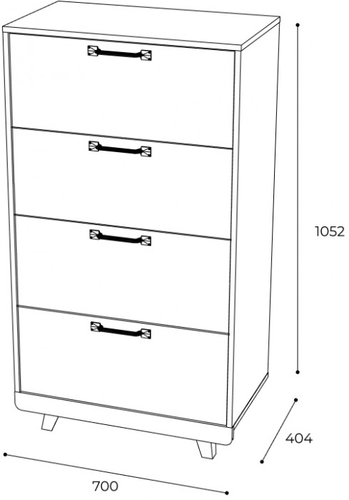 Комод "Мегаполис" КМ-02 Дуб каньон/M25 бетон графит