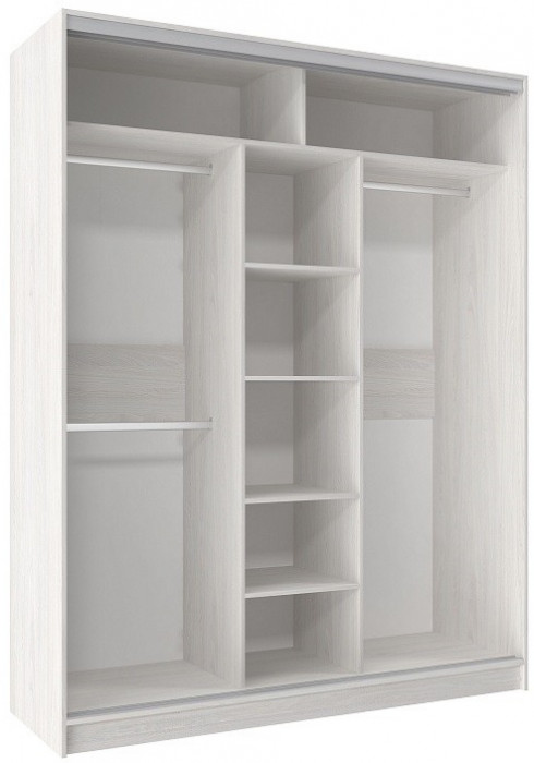 Шкаф-купе трехдверный с зеркалом 1800 Домашний Ясень Анкор светлый