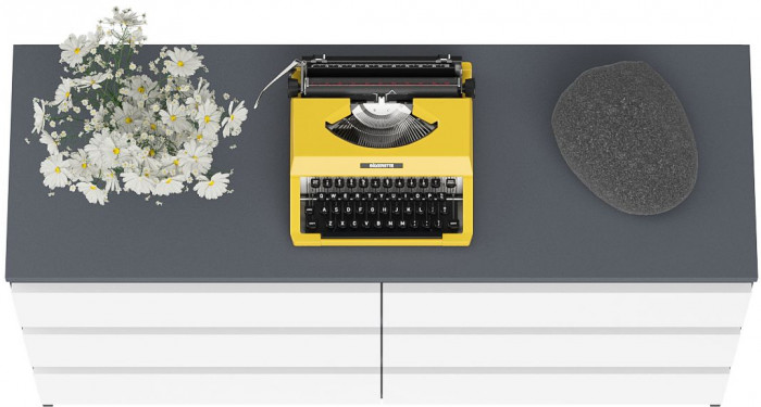 Мори Комод МК1200.6, цвет графит/белый, ШхГхВ 120,4х41х73 см.