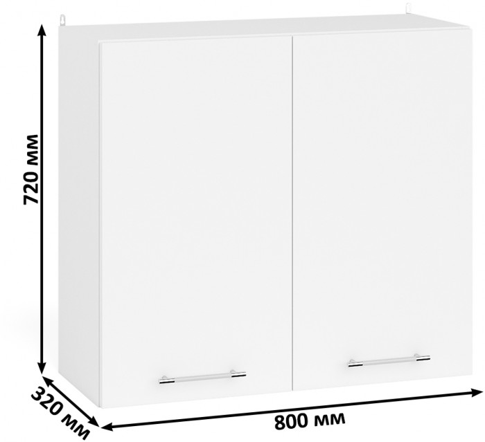 Кухня Мебель--24 ШВ800 Шкаф 80 см., корпус белый/фасад ДСП белый