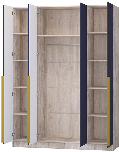 Шкаф Авис 1,6, Дуб эндгрейн/Сапфир