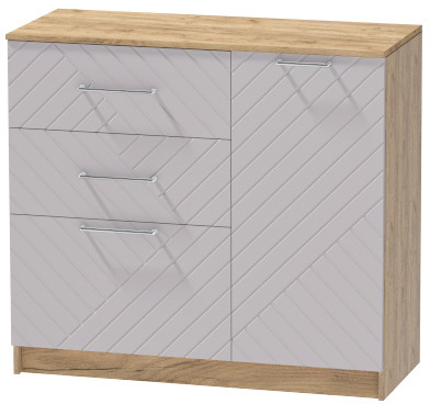 Комод №2 "Иннэс-7", Крафт золотой/Грэй софт