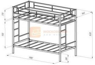 Двухъярусная кровать Севилья, серая