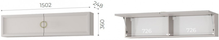 Шкаф навесной "Эстетика" ШКН-02 Кашемир