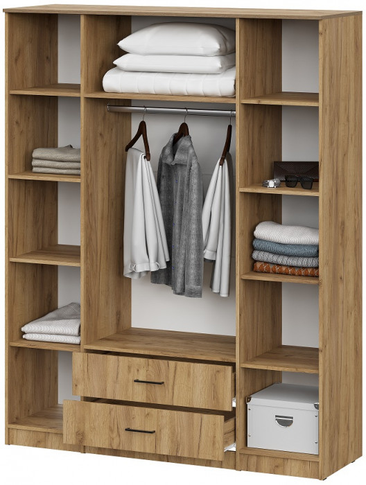 Шкаф распашной для одежды ШК 1 (Серия 2), Дуб золотой