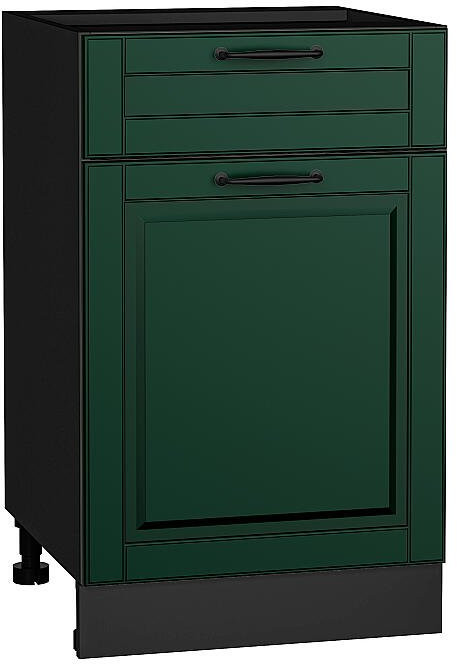 Кухонный гарнитур Дублин-01, МДФ, 190 см, Графит/Особый Белый/Особый зеленый (Черный детройт)