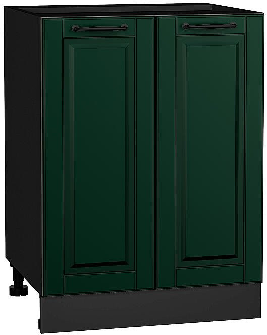 Кухонный гарнитур Дублин-01, МДФ, 190 см, Графит/Особый Белый/Особый зеленый (Черный детройт)