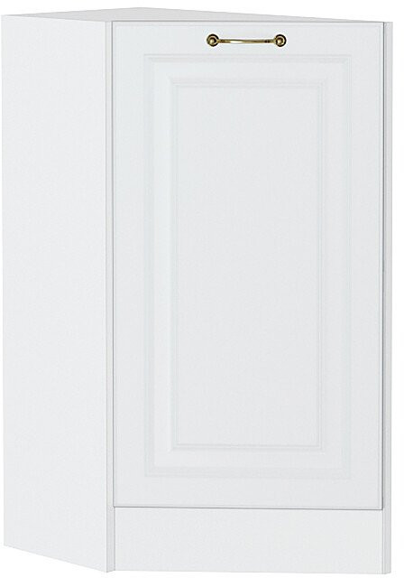 Кухонный гарнитур угловой Ницца-03, МДФ/Стекло, 189×240 см, Белый (Редондо)