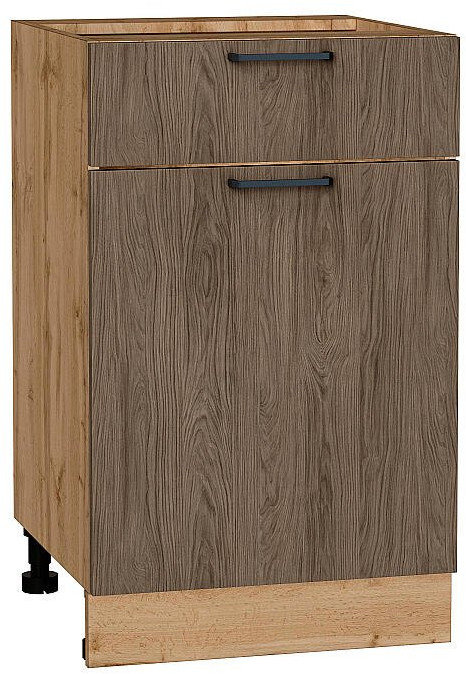 Кухонный гарнитур угловой Флэт-04, МДФ, 100×250 см, Вотан/Натуральный дуб/Коричневый дуб (Антарес)