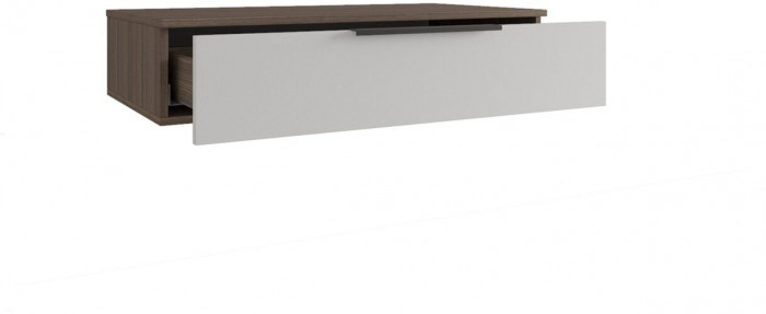 МС Роза Тумба подвесная 900.2, Ройс+ ручка скоба, Орех Франклин карамель/Белый скин