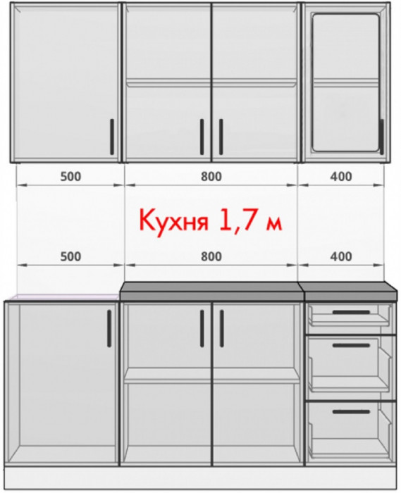 Кухня МДФ Констанция 1700 компоновка 1 (Фисташка)