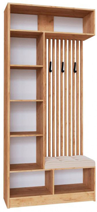 Прихожая Руэлла Центральная секция дуб крафт золотой/графит серый